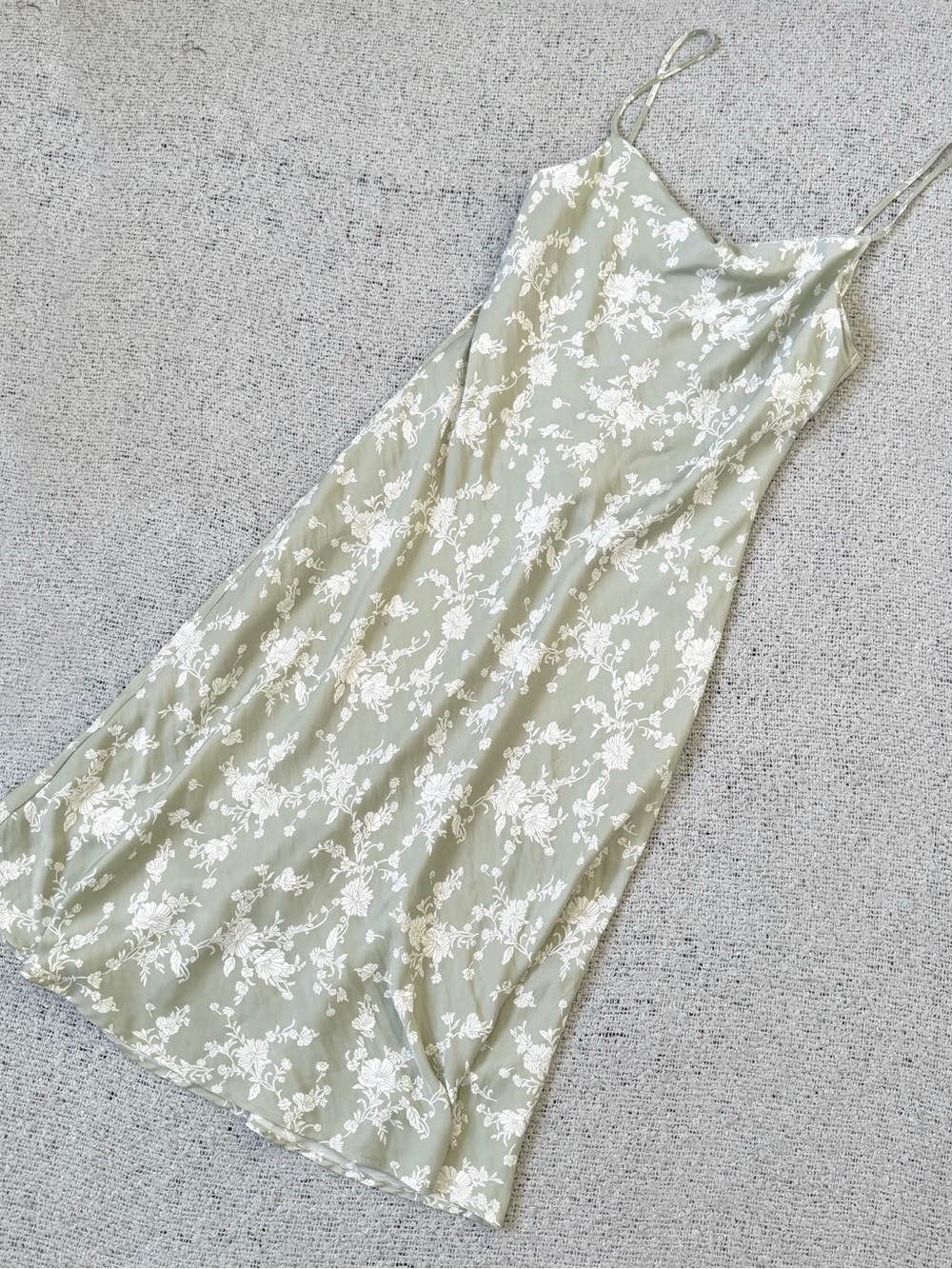 Altar'd State Sage Green Floral Slip Midi Dress XL